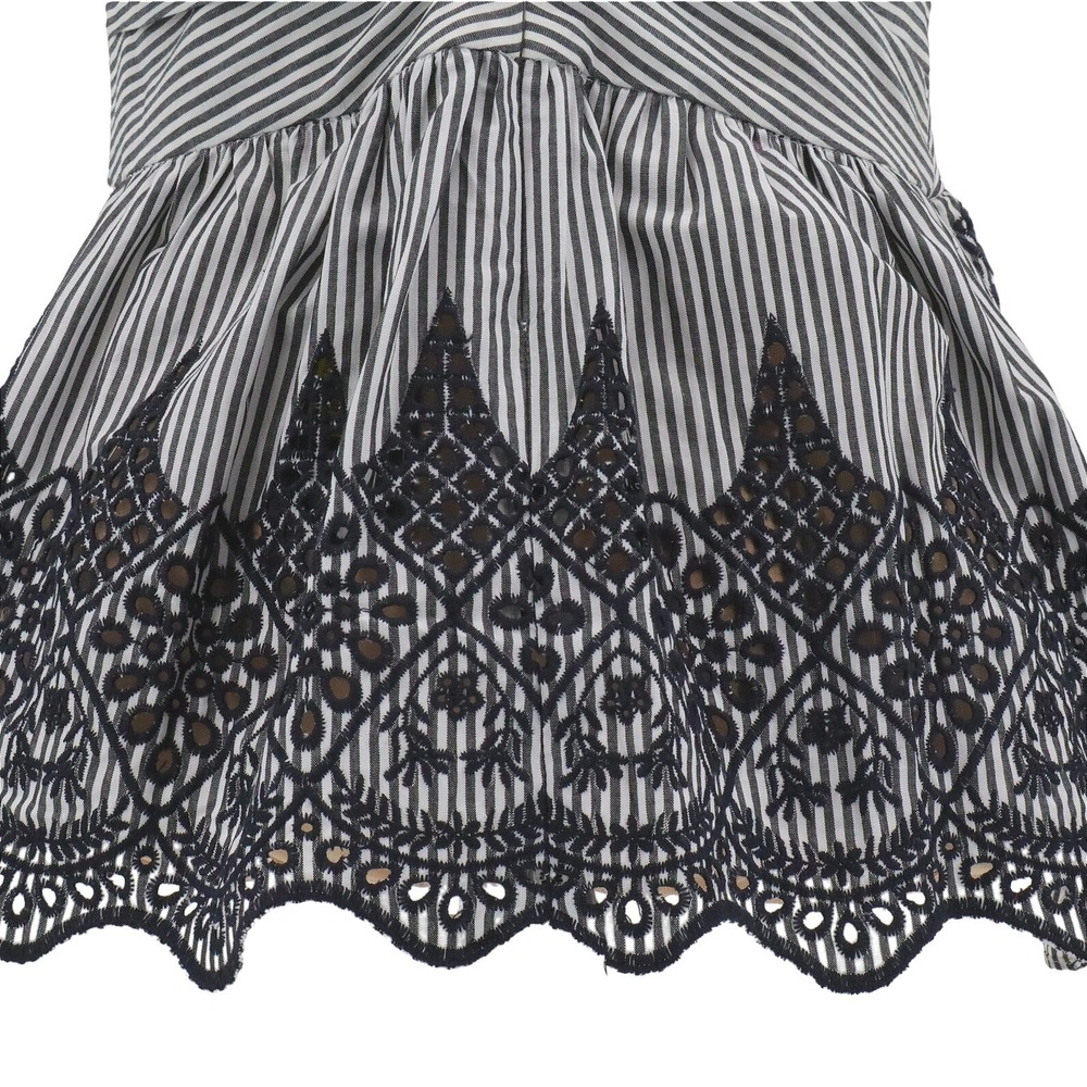 NWT BCBGMAXAZRIA‎ One Shoulder Lace Peplum Top Striped Eyelet Size 8 - Picture 7 of 9